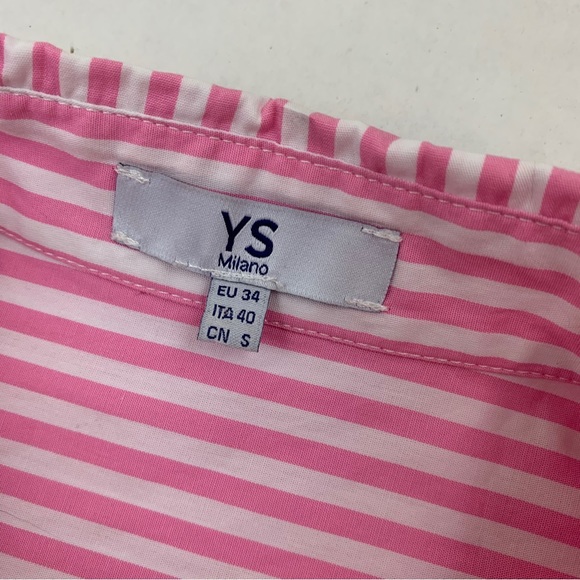 ✨5 FOR $25✨ YS Milano pink white stripe button down shirt - Picture 5 of 8